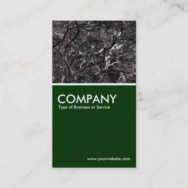 Carte De Visite Branches japonaises 03 - Vert foncé (Devant)