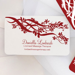 Carte De Visite Branches rouges zen moderne