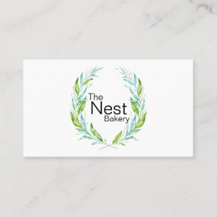 Carte De Visite Branches simplement élégantes de laurier de logo
