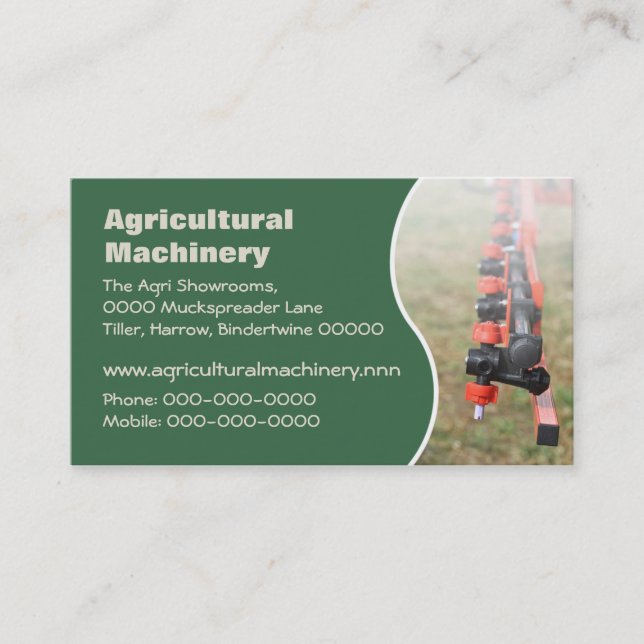 Carte De Visite Bras de pulvérisation de culture agricole (Devant)