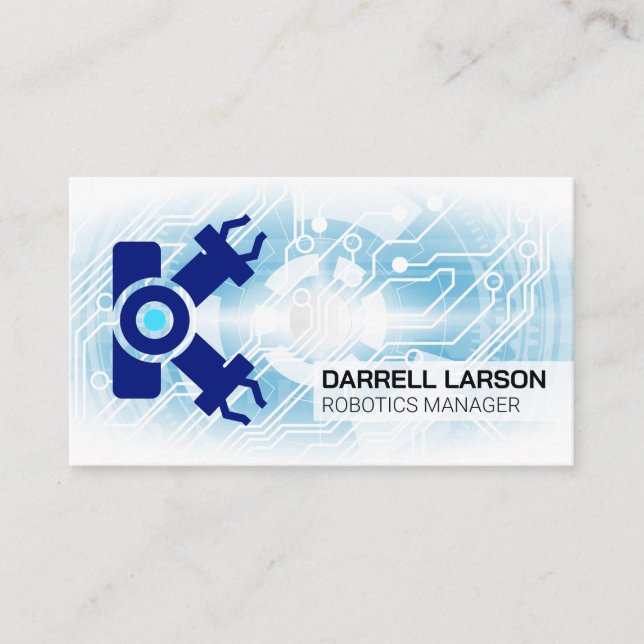 Carte De Visite Bras robotique | Arrière - plan technologique (Devant)