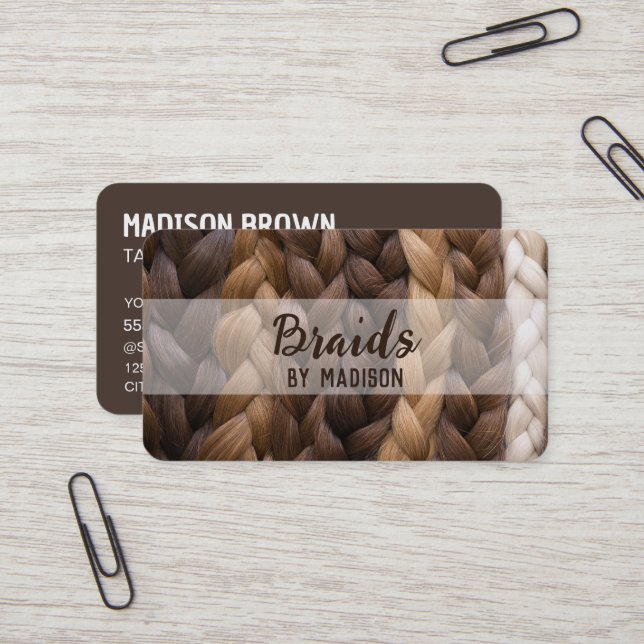 Carte De Visite Brassage de cheveux (Devant/Arrière en situation)