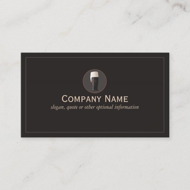 Carte De Visite Brasserie Dark Craft Beer Cicerone (Devant)