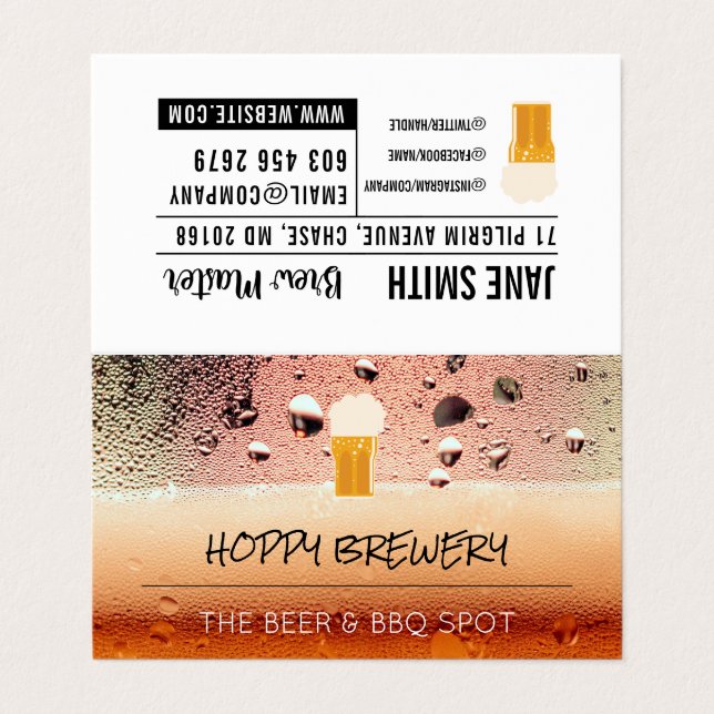 Carte De Visite Brasserie | Pub House | Beer Mug (Extérieur déplié)