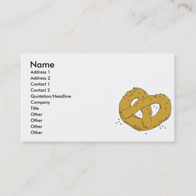 Carte De Visite bretzel chaud salé (Devant)