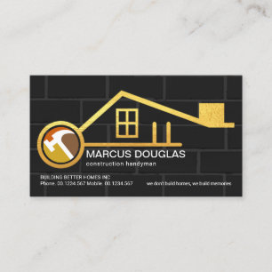 Carte De Visite Brick Wall Nouvelle clé d'or Maison Construction