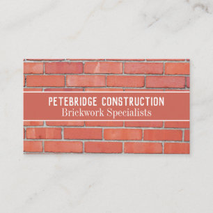 Carte De Visite Bricklayer Handyman Construction Ouvrier Brick Wal