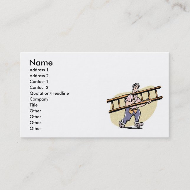 Carte De Visite Bricoleur avec l'échelle (Devant)