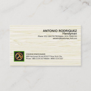 Carte De Visite Bricoleur en bois simple de texture de grain