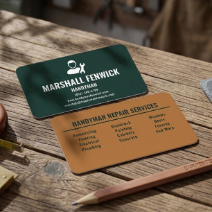 Carte De Visite Bricoleur professionnel Forest Green Copper