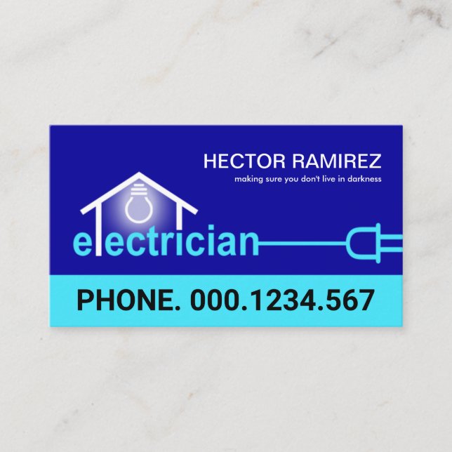 Carte De Visite Bright Blues Câblage électrique (Devant)