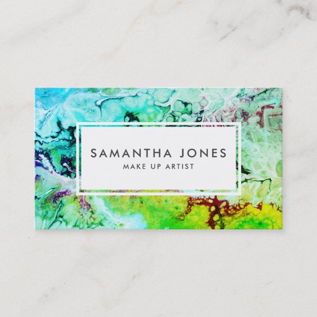 Carte De Visite Bright Brush Strokes Modern Make Artist (Devant)