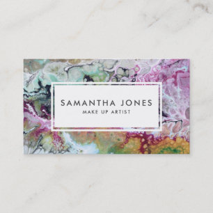Carte De Visite Bright Brush Strokes Modern Make Artist