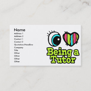 Carte De Visite Bright Eye Heart J'adore être un tuteur