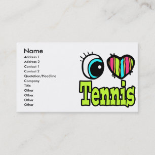 Carte De Visite Bright Eye Heart J'adore le Tennis