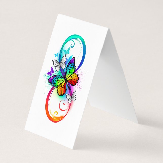 Carte De Visite Bright infinity with rainbow butterfly (Dos)