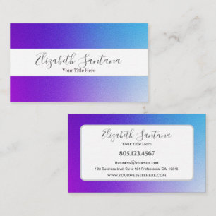 Carte De Visite Bright Purple et Blue Parties scintillant Gradient