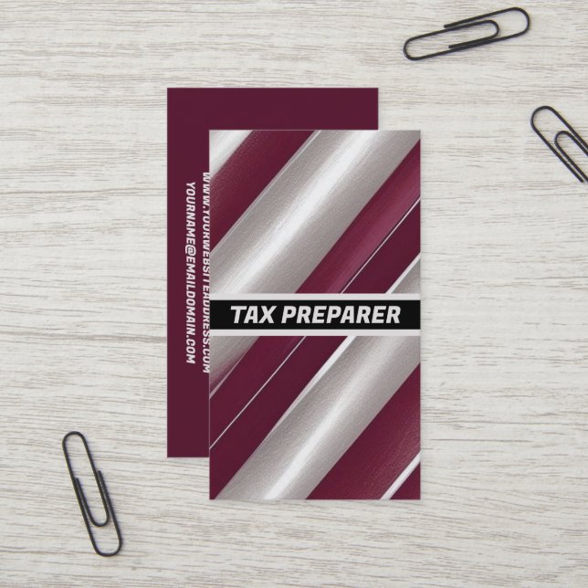 Carte De Visite Brillance de la ligne de préparation fiscale (Devant/Arrière en situation)