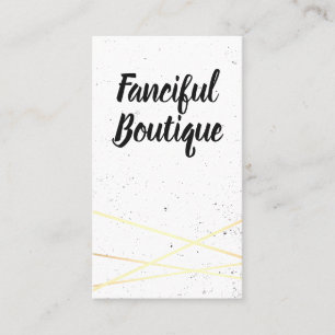 Carte De Visite Brillant blanc or géométrique