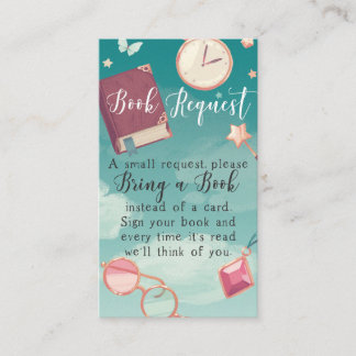 Carte De Visite Bring a book instead of a card baby shower request