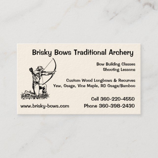 Carte De Visite Brisky cintre le tir à l'arc (Devant)