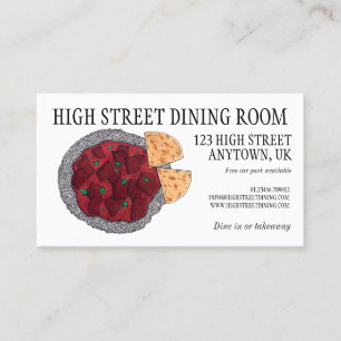 Carte De Visite Britanniques Alimentation Indien Takeaway Poulet T