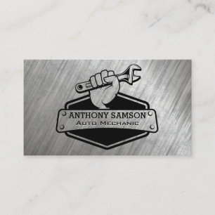 Carte De Visite Broche à main   Logo mécanique
