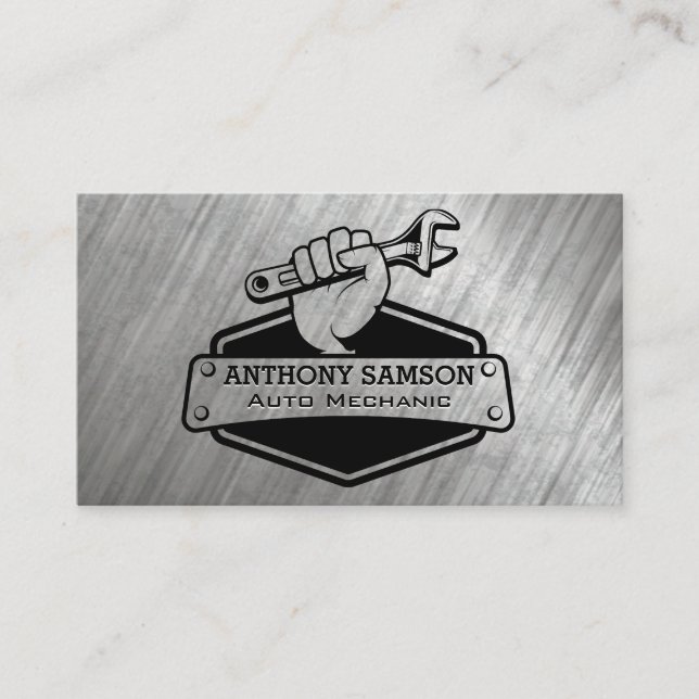 Carte De Visite Broche à main | Logo mécanique (Devant)