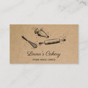 Carte De Visite broche à rouler & whisky cupcake Bakery Papier art