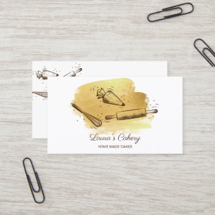 Carte De Visite broche à rouler & whisky cupcake Boulangerie Drivi