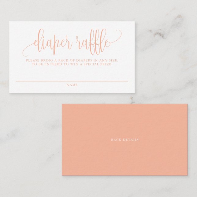 Carte De Visite Brocher Joli Baby shower de script de la couche Ra (Devant / Derrière)