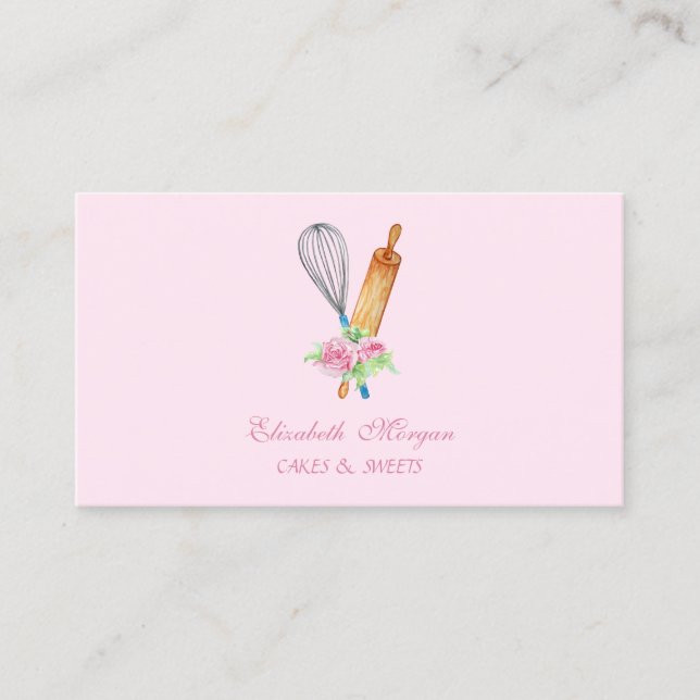 Carte De Visite Brochure, Whisk, Boulangerie Fleurs (Devant)