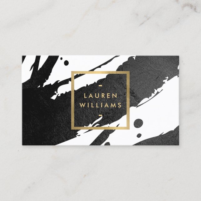 Carte De Visite Brochures Abstraites d'encre noire (Devant)