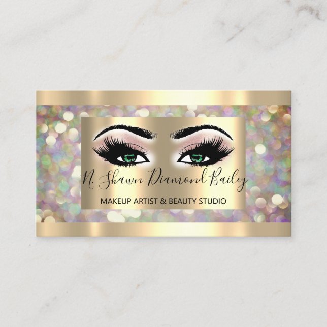 Carte De Visite Brochures de maquillage professionnel Holographe O (Devant)