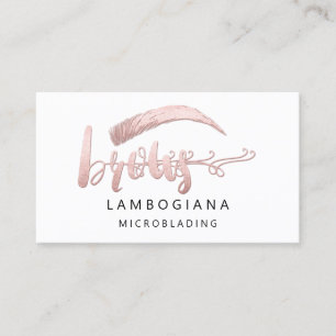 Carte De Visite Brochures Logo Microblade Médias sociaux White Ros