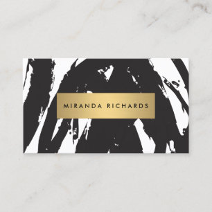 Carte De Visite Brochures noires Abstraites pour maquilleur