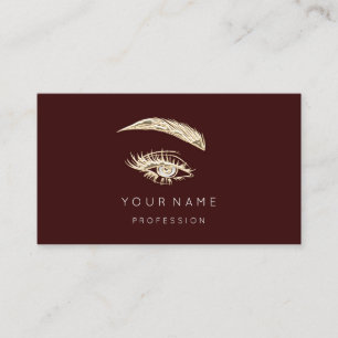 Carte De Visite Brochures professionnelles logo maquillage marron 