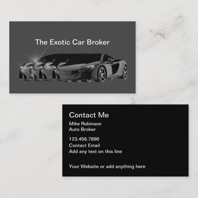 Carte De Visite Broker auto Exotic Classy (Devant / Derrière)