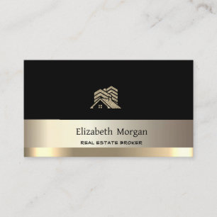 Carte De Visite Broker immobilier moderne Gold Parties scintillant