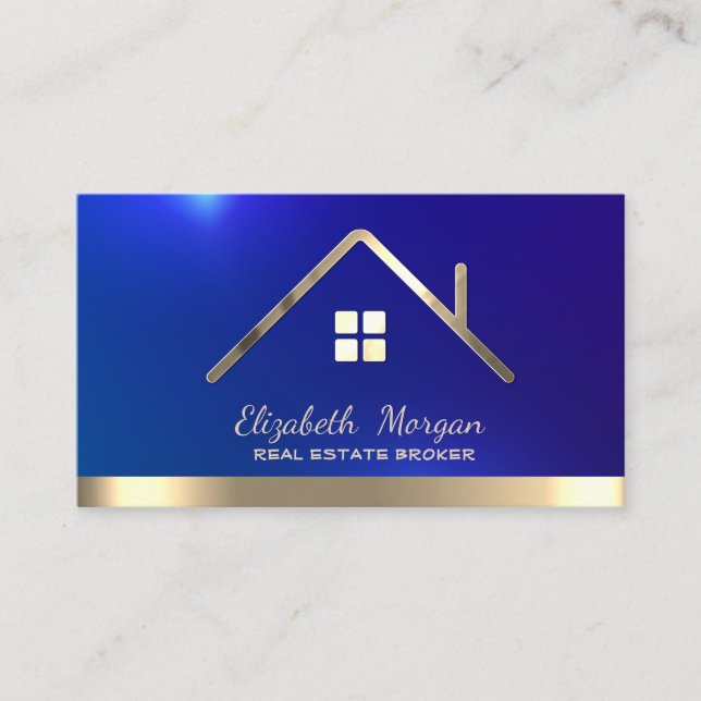Carte De Visite Broker immobilier professionnel Maison Gold Roof (Devant)