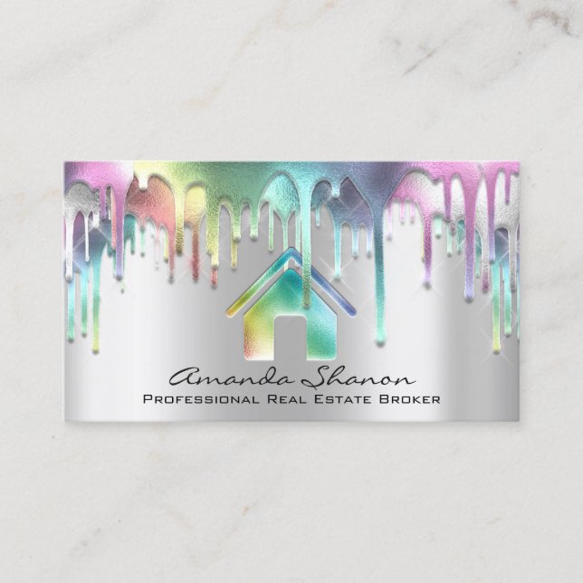 Carte De Visite Broker immobilier professionnel Silver Grey Driver (Devant)