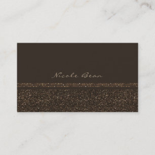 Carte De Visite Bronze Brown Chic Sparkling Glam Élégant Personnal