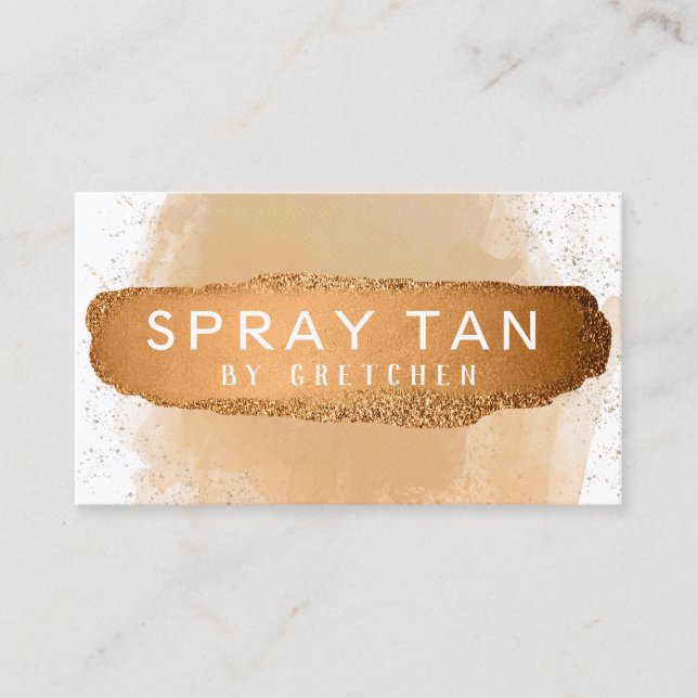 Carte De Visite Bronze Et Blanc Modernes Tan Mobile Spray (Devant)