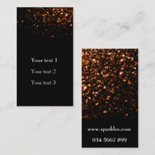 Carte De Visite Bronze Orange Brun scintille paillettes et noir