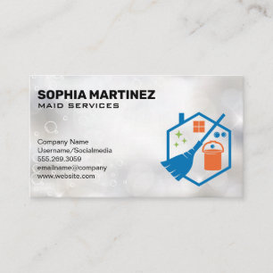 Carte De Visite Broom Mop Bucked   Services de nettoyage   Éclaire