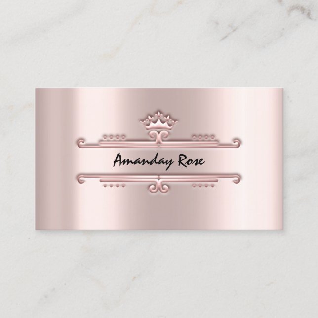 Carte De Visite Brosse à cadre de couronne professionnelle Rose de (Devant)