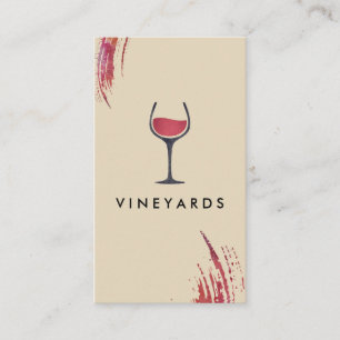 Carte De Visite Brosse Chic Aquarelle / Vin / Variation