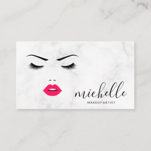 Carte De Visite Brosses de maquillage Marbre Beautician