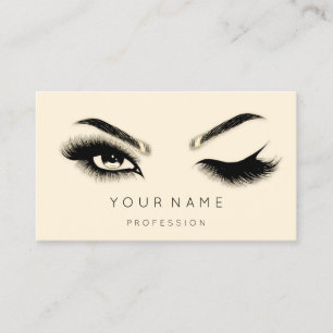 Carte De Visite Brosses d'Eyelash doré Microblague QRCODE Jaune