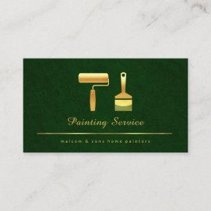 Carte De Visite Brosses d'or Emerald Green Elegance